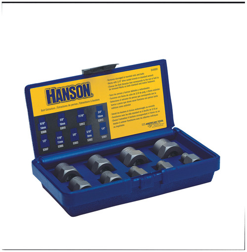 PG121 - 9-PC EXTRACTOR SET 1/4-3/4" BOLT, 3/8" DRV