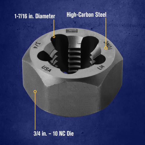 DIE 3/4-10 1 7/16 NC LH HRT