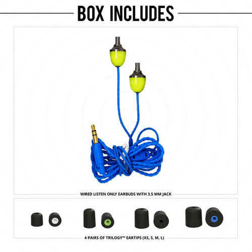ISOtunes™ WIRED  Noise-Isolating Earbuds LISTEN ONLY