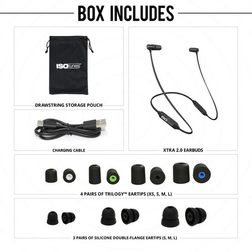 ISOtunes XTRA 2.0 Bluetooth Earbuds - Black