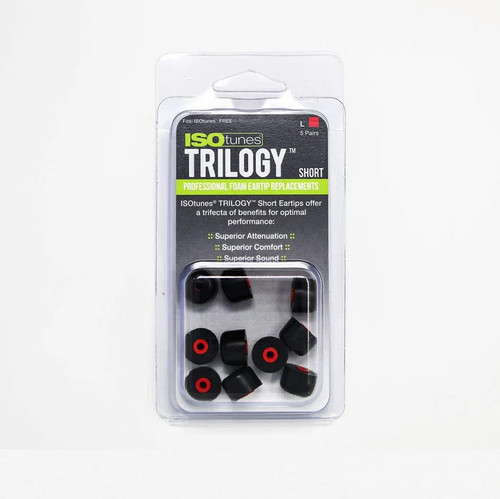 ISOtunes™ TRILOGY Conseils d’oreilles en mousse de remplacement (5 paires / pack) - Grand court