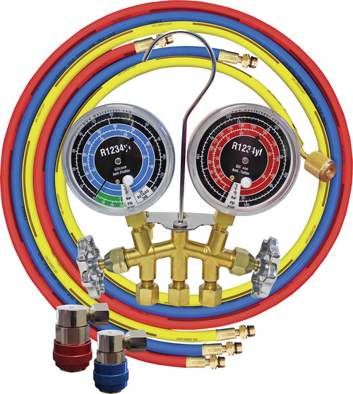 PG401 - R1234YF 2-WAY BRASS MANIFOLD GAUGE SET