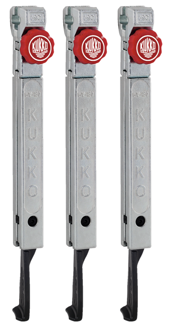 3 extremely narrow, quick adjusting jaws (set) 9 7/8 250 mm