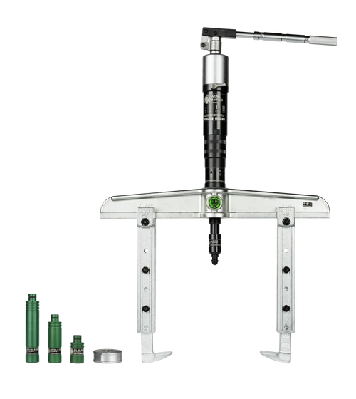 Universal 2-jaw puller with adjustable reach & hydraulic spindle /  (22 US t) 29 1/2 x 15 3/4 up to 28 750 x 400-700 mm