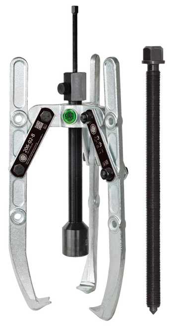 Universal 3-jaw puller adjustable hydraulic spindle & swiveling jaws /  (7.5 US t) 9 7/8 x 8 5/8 250 x 200 mm