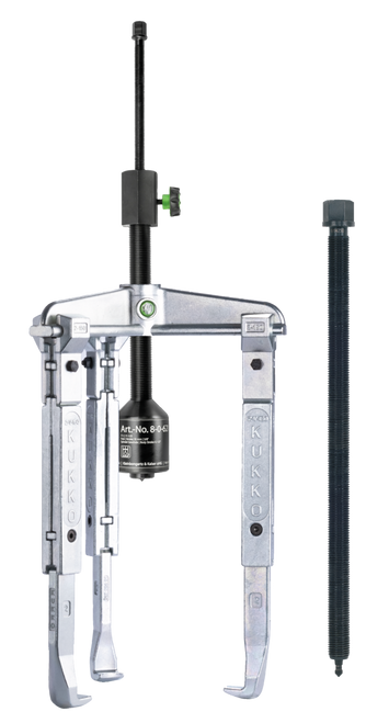 Universal 3-jaw puller with hydraulic spindle & extended  jaws /  (11 US t) 9 7/8 x 11 7/8 250 x 300 mm