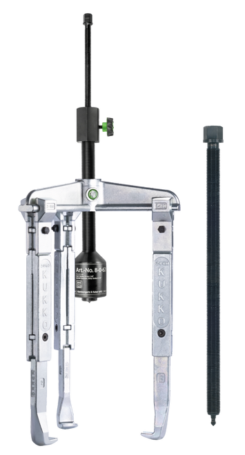 Universal 3-jaw puller with hydraulic spindle & extended  jaws /  (11 US t) 9 7/8 x 15 3/4 250 x 400 mm
