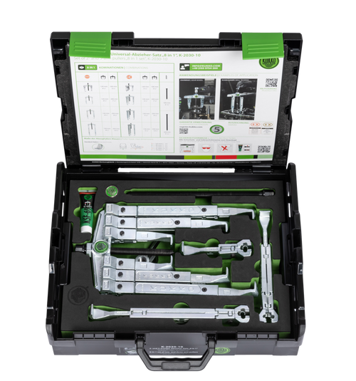 Set of universal 2- and 3-jaw pullers /  (4.5 US t) 4 3/4 / 3 7/8 up to 9 7/8 120 mm / 100-200-250 mm