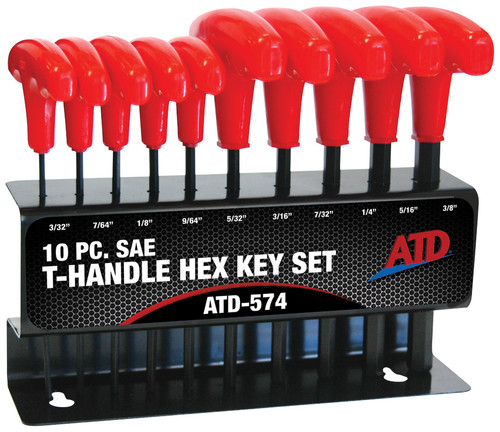 PG173 - 10PC SAE T-HANDLE HEX KEY SET