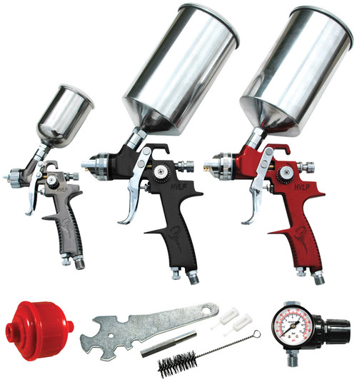 PG302 - ENSEMBLE DE PISTOLETS DE PULVÉRISATION HVLP DE 9 PIÈCES