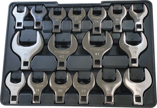 PG155 - 17-PC METRIC 1/2" DRIVE JUMBO CROWFOOT WRENCH SET, 20MM - 46MM