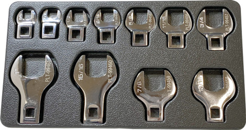 PG155 - 11-PC SAE 3/8" DRIVE CROWFOOT WRENCH SET, 3/8" - 1"