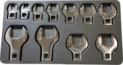 PG171 - 11-PC SAE 3/8" DRIVE CROWFOOT WRENCH SET, 3/8" - 1"