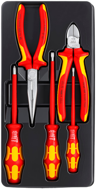 5 Pc Insulated Set 2 Pliers, 3 Wera Screwdrivers