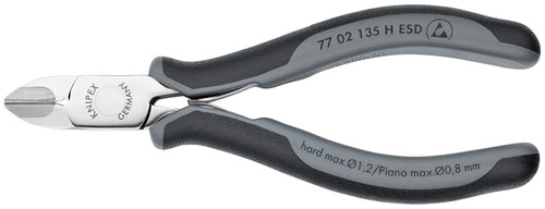 Electronics Diagonal Cutters w/ Carbide Metal Cutting Edges-ESD-Comfort Grip - 77 02 135 H ESD