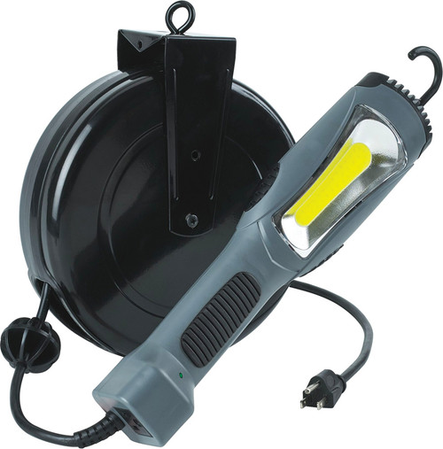 PG399 - LAMPE DE TRAVAIL À BOBINE DE CORDON À LED COB DE 14 WATTS, 1 300 LUMENS CORDON, CORDON DE 30 PI, 16/3 SJTOW
