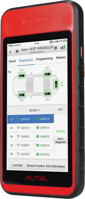PG34 - TABLETTE SANS FIL À ÉCRAN TACTILE, EFFECTUE TOUS LES DIAGNOSTICS ET FONCTIONS DE SERVICE TPMS