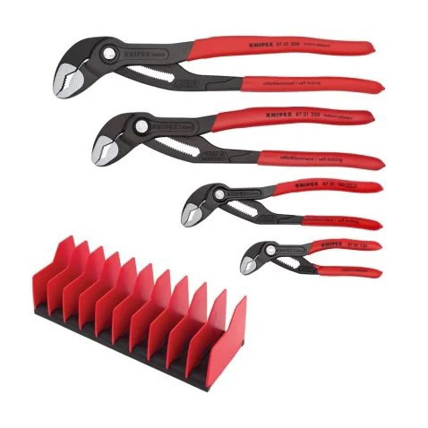 4 Piece Cobra® Pliers Set - with FREE 10 Piece Tool Holder