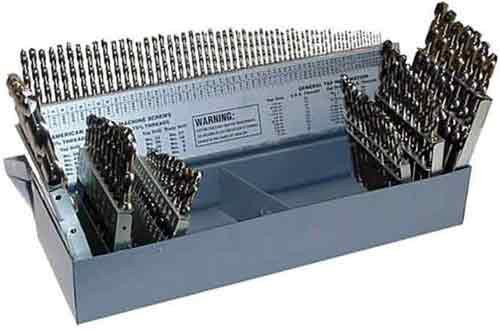 KnKut 115 Piece Short Stubby Length Drill Bit Set Numbers, Letters, Fractions