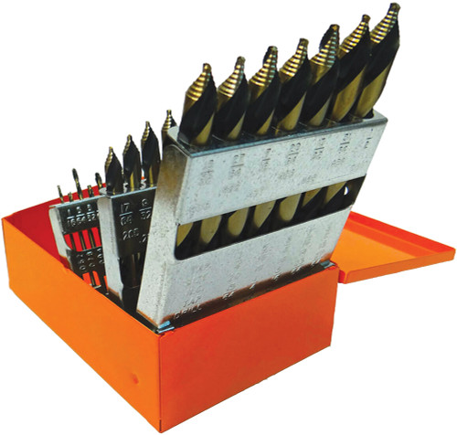 PG125 - 29-PC HSS MECHANICS LENGTH SPLIT TIP STEP POINT DRILL BIT SET, SIZES 1/16" – 1/2" BY 1/64THS