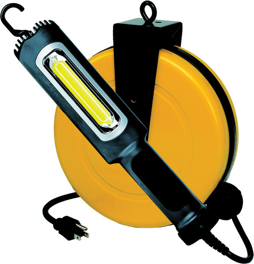 LUMIÈRE DE TRAVAIL PG25 - 1000 LUMENS SUR ENROULEUR DE CORDON RÉTRACTABLE, CORDON SJT 18/2 PIEDS DE 50 PI