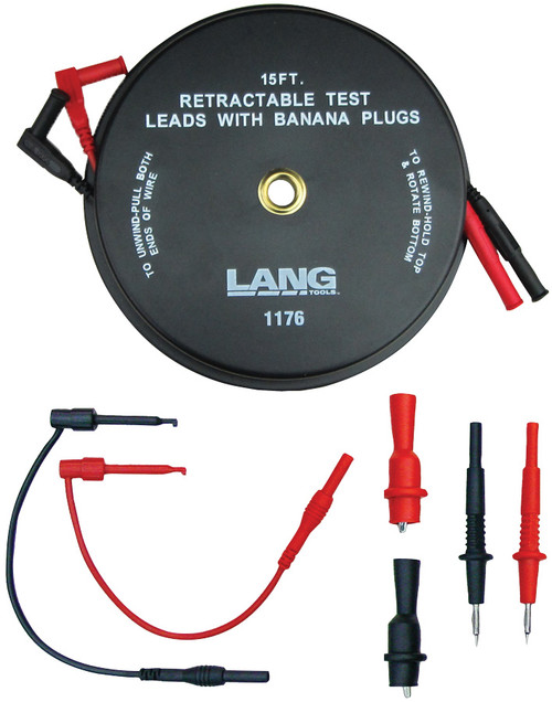 PG62 - 7 PC. RETR TEST LEAD SET - 2 LEADS X 15 FT. WITH BANANA PLUGS