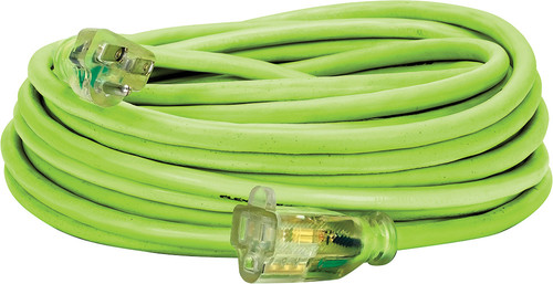 50 FT. FLEXZILLA PRO EXTENSION CORD, 14/3 SJTW, LIGHTED PLUG, INDOOR/OUTDOOR, ZILLAGREEN, 1875W, 15A