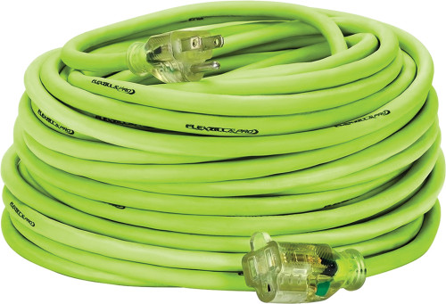 PG267 - RALLONGE FLEXZILLA PRO DE 100 PI, SJTW 14/3, ÉCLAIRÉE BOUCHON, INTÉRIEUR/EXTÉRIEUR, ZILLAGREEN, 1875W, 15A