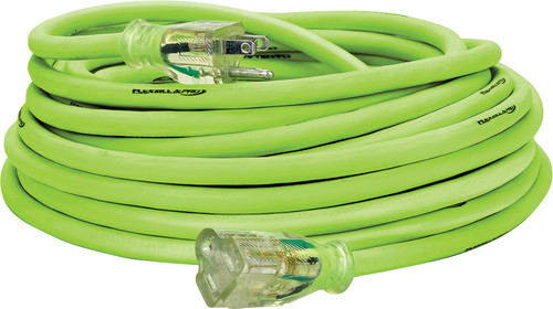 PG267 - RALLONGE FLEXZILLA PRO DE 50 PI, SJTW 12/3, ÉCLAIRÉE BOUCHON, INTÉRIEUR/EXTÉRIEUR, ZILLAGREEN, 1875W, 15A