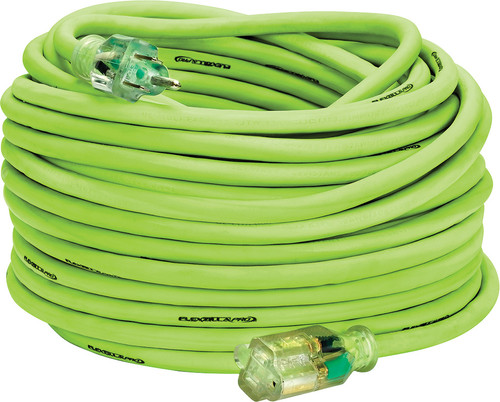 PG273  -  100 FT. FLEXZILLA PRO EXTENSION CORD, 12/3 SJTW, LIGHTED PLUG, INDOOR/OUTDOOR, ZILLAGREEN, 1875W, 15A