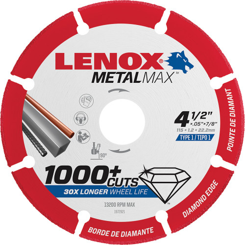 PG113 - LENOX DIAM CUTOFF WHEEL AG 4.5" X 7/8"