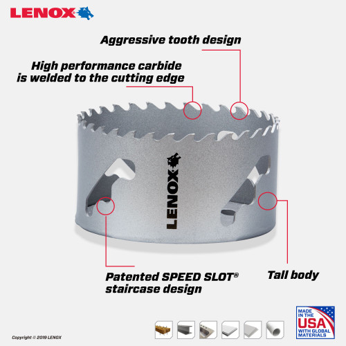 LX 3 5/8 92MM - Carbide Tip Hole Saw