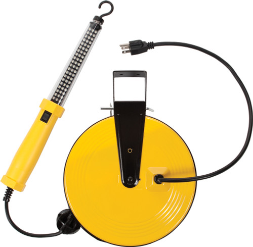 PG410 - 120 LUMENS, 60 LED LAMPE DE TRAVAIL AVEC CROCHET MAGNÉTIQUE SUR BOBINE MÉTALLIQUE RÉTRACTABLE, CORDON DE 50 PI