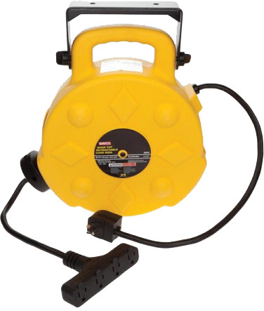 Bobine de cordon en polymère rétractable de 40 pieds avec 4 sorties - 15amp