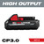 PG70 - M18™ 18V REDLITHIUM HAUTE SORTIE™ BATTERIE CP3.0 PACK 2