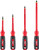 4-PC 1000V INSULATED SCREWDRIVER SET - SLOTTED: 1/4" & 3/8"; SQUARE: #1 & #2