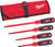 4-PC 1000V INSULATED SCREWDRIVER SET - SLOTTED: 1/4" & 3/8"; SQUARE: #1 & #2
