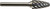 PG116 - NX SERIES SF - RADIUS TREE BUR FOR STAINLESS STEEL, 3/8" CUTTING DIAM., 2-1/2" OAL, 1/4" SHANK