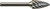 PG102 - SÉRIE NX SG - FRAISE POINTUE POUR ACIER INOXYDABLE, DIAMÈTRE DE COUPE DE 3/8 », 2-1/2 » OAL, JAMBE 1/4 »