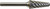 PG118 - NX SERIES SL - RADIUS CONE BUR FOR STAINLESS STEEL, 3/8" CUTTING DIAM., 2-13/16" OAL, 1/4" SHANK
