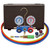 PG399 - AUTOMOTIVE R134A 2-WAY MANIFOLD GAUGE SET WITH MINI DYE INJECTOR AND MANUAL COUPLERS