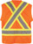CSA APPR. MESH TRAFFIC VEST, HI-VIS ORANGE, 4" WIDE 360° HRZ. STRIPES, 2 VRT. STRIPES, X IN BACK – 4XL/5XL