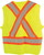 CSA APPR. POLYEST. TRAFFIC VEST, HI-VIS YELLOW-GREEN, 4" WIDE 360° HRZ. STRIPES, 2 VRT. STRIPES, X IN BACK – S/M