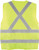 CSA APPR. POLYEST. TRAFFIC VEST, HI-VIS YELLOW-GREEN, 2" WIDE 360° HRZ. STRIPES, 2 VRT. STRIPES, X IN BACK – XL