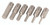 6 Piece Hex Insert Bit Set - Metric