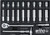 22 pièces 3/8 " Drive Professional Standard et Deep Socket Tray Set - SAE