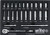 25 pièces 1/4" Drive Professional Standard et Deep Socket Tray Set - SAE