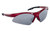 Diamondbacks Safety Glasses - Red Frame - Smoke Mirror Lens - Polybag