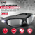 LED Inspectors Safety Glasses - Black Frame with LED Lights  - Clear Lens - Polybag