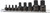 PG154 - 9 PC. SOCKET TRIPLE CARRÉ TRAPU